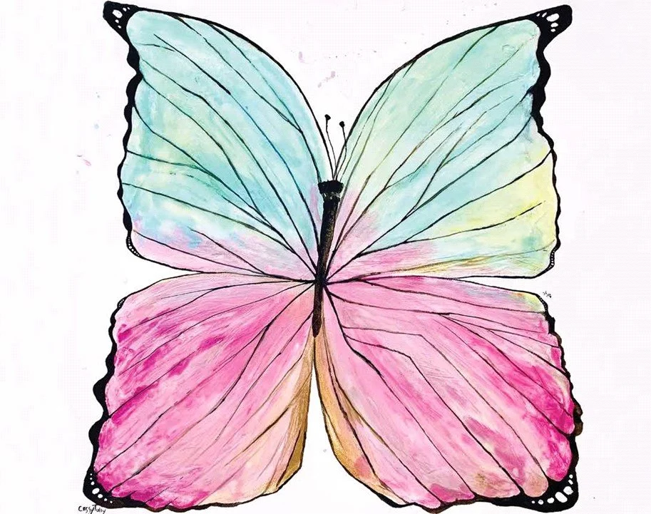 Cassy Tully Butterfly Love Print Colorful Garden Art