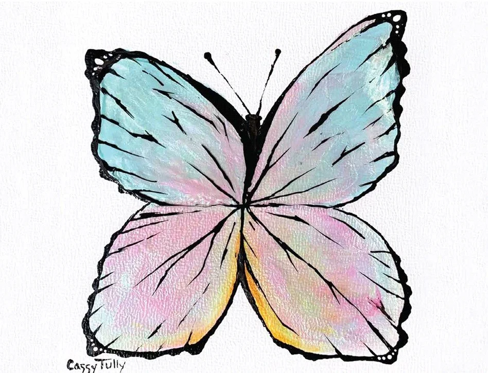 Butterfly Canvas Print Cassy Tully Inspirational Colorful Garden Art