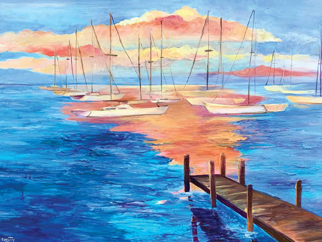 Cassy Tully St. Petersburg Marina Sunset Canvas Print