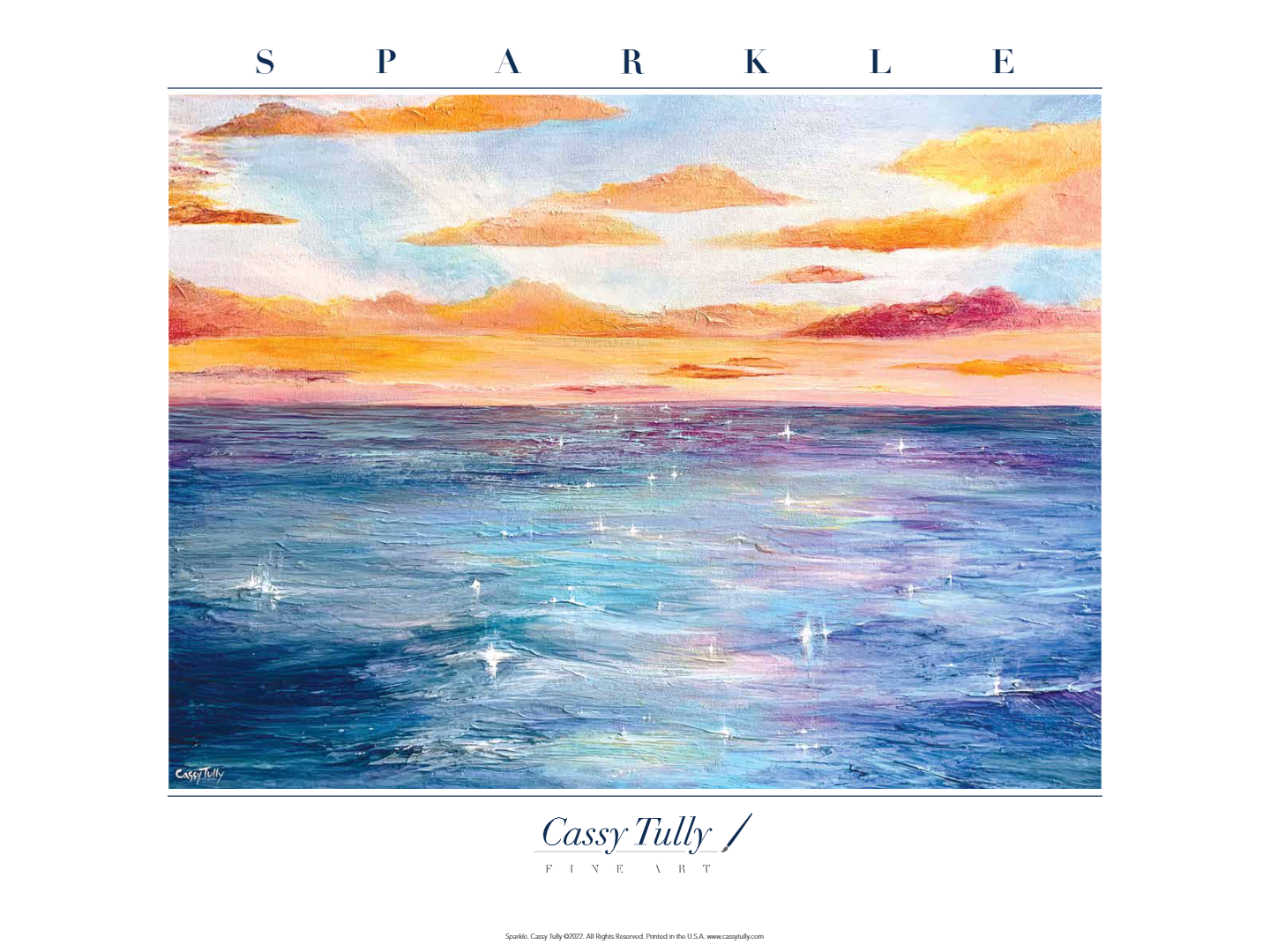 colorful sunset sparkle Cassy Tully ocean coastal art print