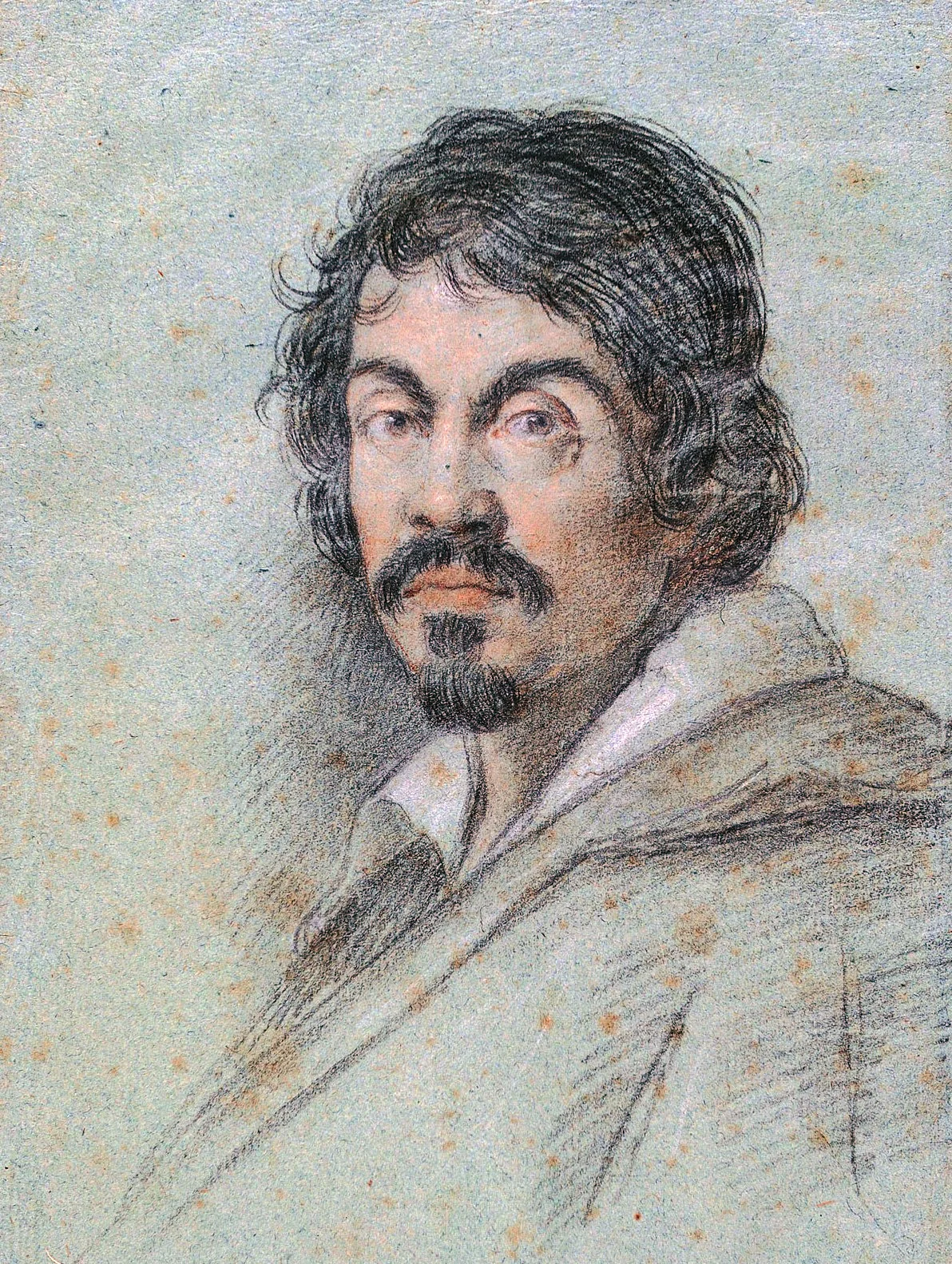 Caravaggio (c. 1621) by Ottavio Leoni , public domain from Wikimedia .
