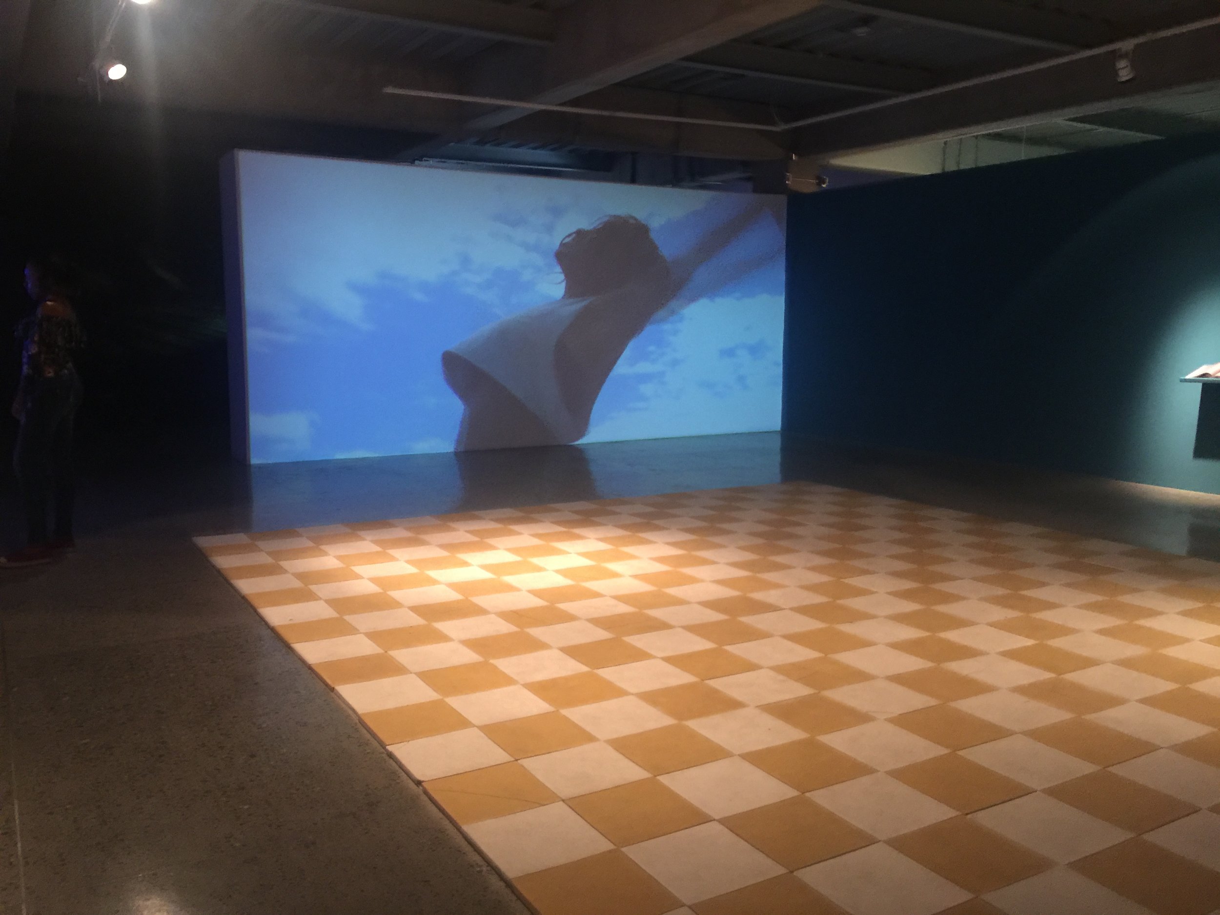 Video installation with dance floor