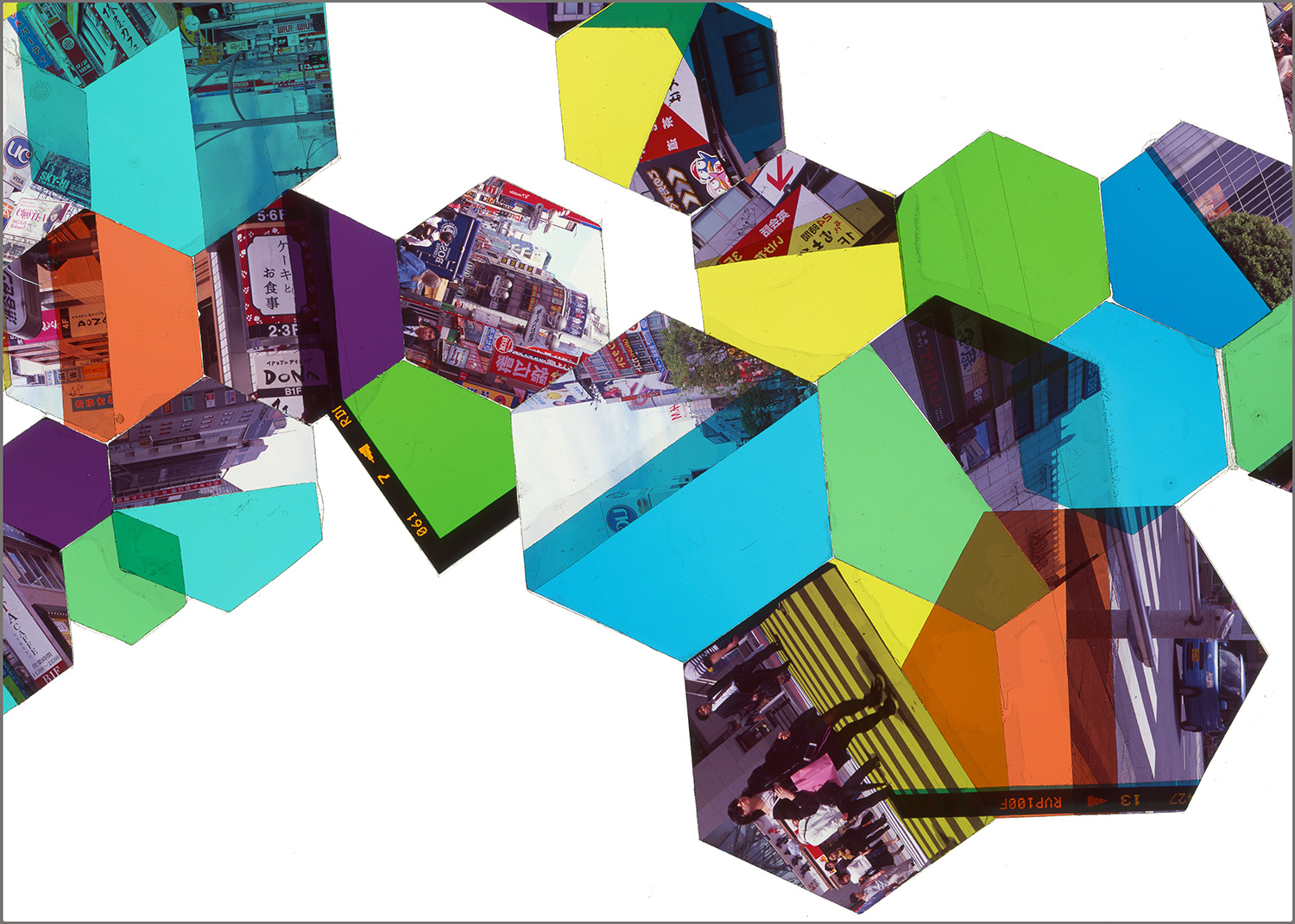 TOKYO, JAPAN: HEXAGON DERIVATIVE 1 • 20” x 28”• GICLEE PRINT FROM TRANSPARENCY FILM COMPOSITION