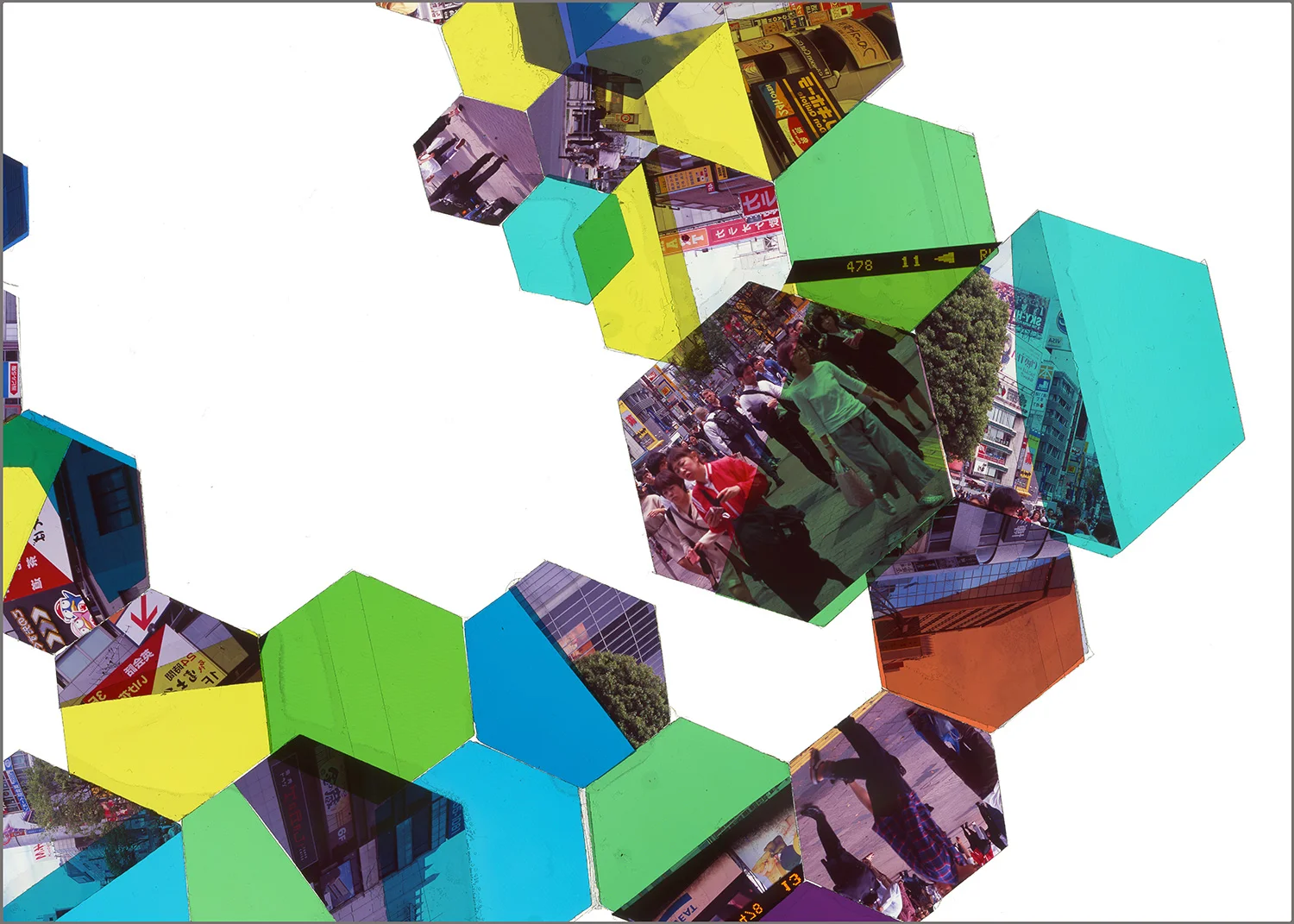 TOKYO, JAPAN: HEXAGON DERIVATIVE 2 • 20” x 28”• GICLEE PRINT FROM TRANSPARENCY FILM COMPOSITION