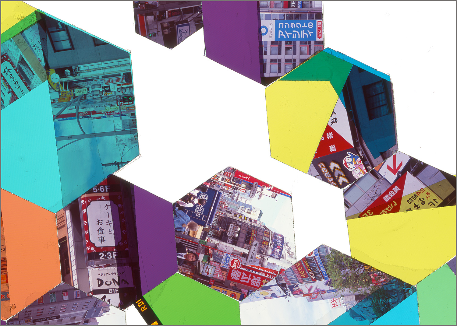 TOKYO, JAPAN: HEXAGON DERIVATIVE 3 • 20” x 28”• GICLEE PRINT FROM TRANSPARENCY FILM COMPOSITION