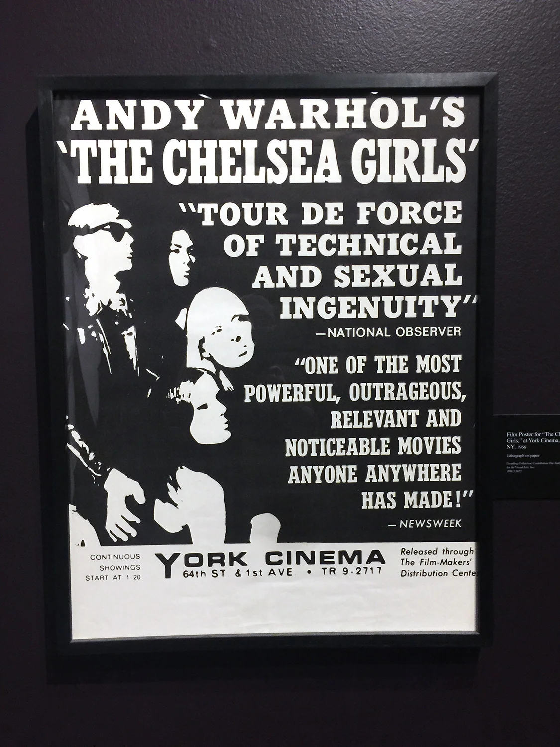 Vintage poster advertising the original New York run at York Cinema.