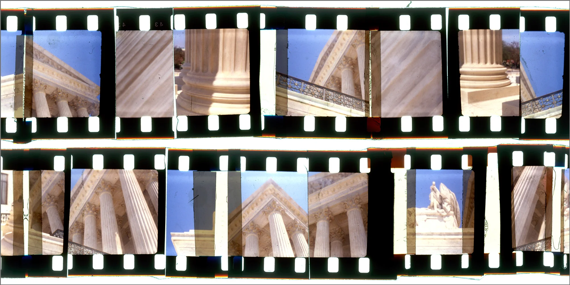 WASHINGTON CUTUP 6, ACRYLIC MOUNTED PRINT FROM 16MM TRANSPARENCY FILM COMPOSITION, 24” x 48”, EDITION OF 5