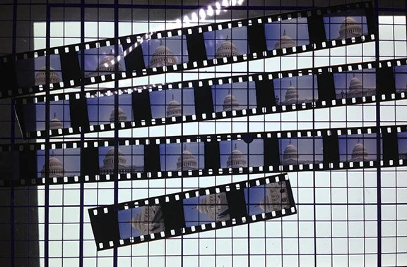 Processed film back from the lab, I’ve already been reviewing and cutting up.