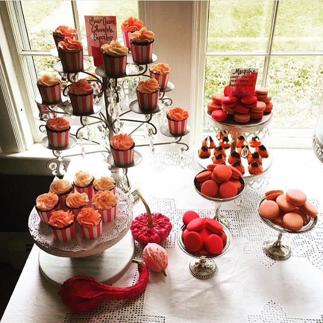 Pink Ombre maca dessert spread