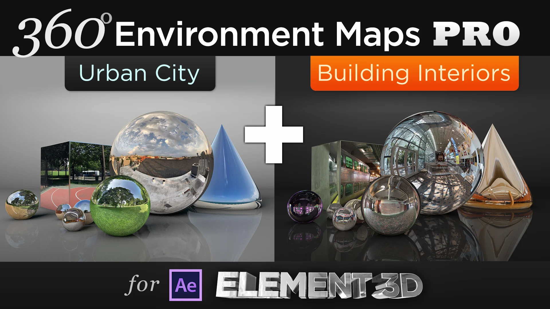 360° Environment Maps Pro for Element 3D: SUPER City Pack