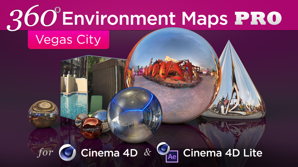 360° Environment Maps Pro for Cinema 4D: Vegas City Pack