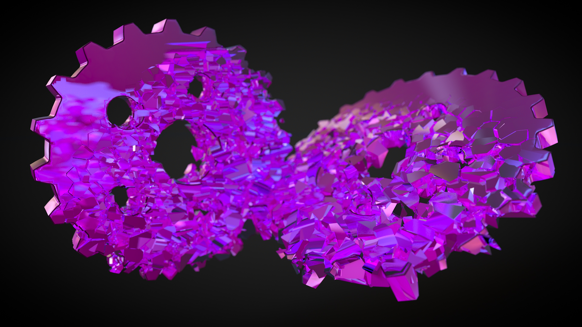 Purple inverse AO combined with the new MoGraph Voronoi Fracture
