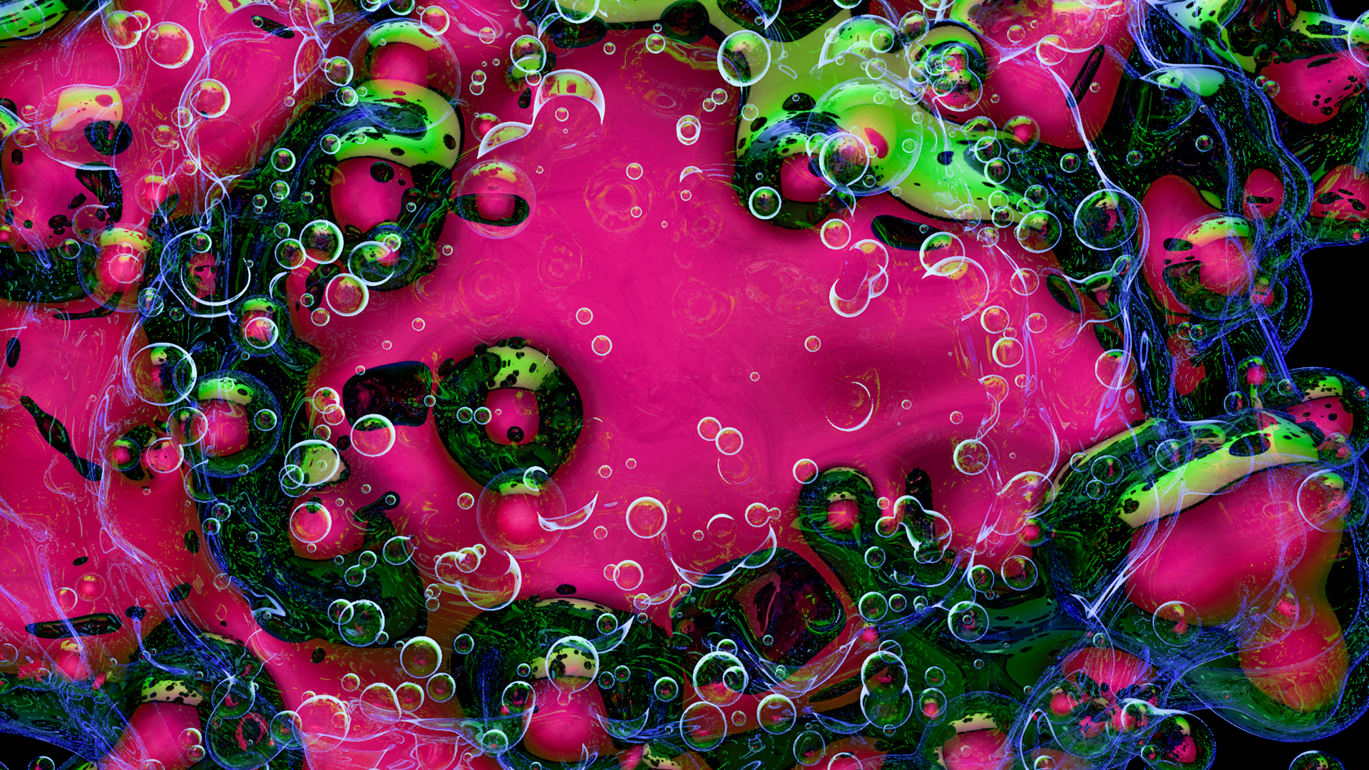 Completely transparent thinFilm shaders applied to MetaBall Objects