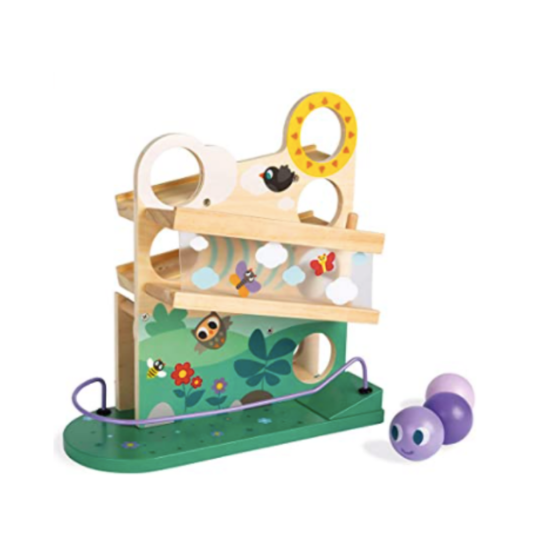Wooden Caterpillar Ball Track Toy