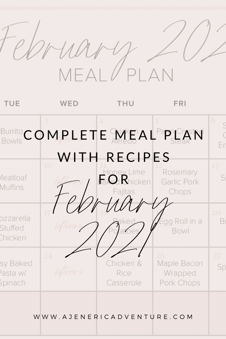 MEAL PLAN: February 2021