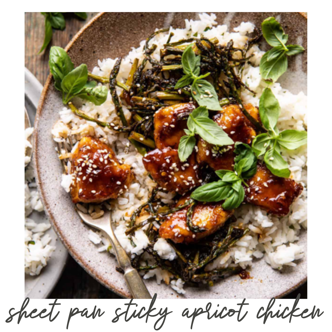 Sheet Pan 30 Minute Sticky Apricot Chicken (Copy)