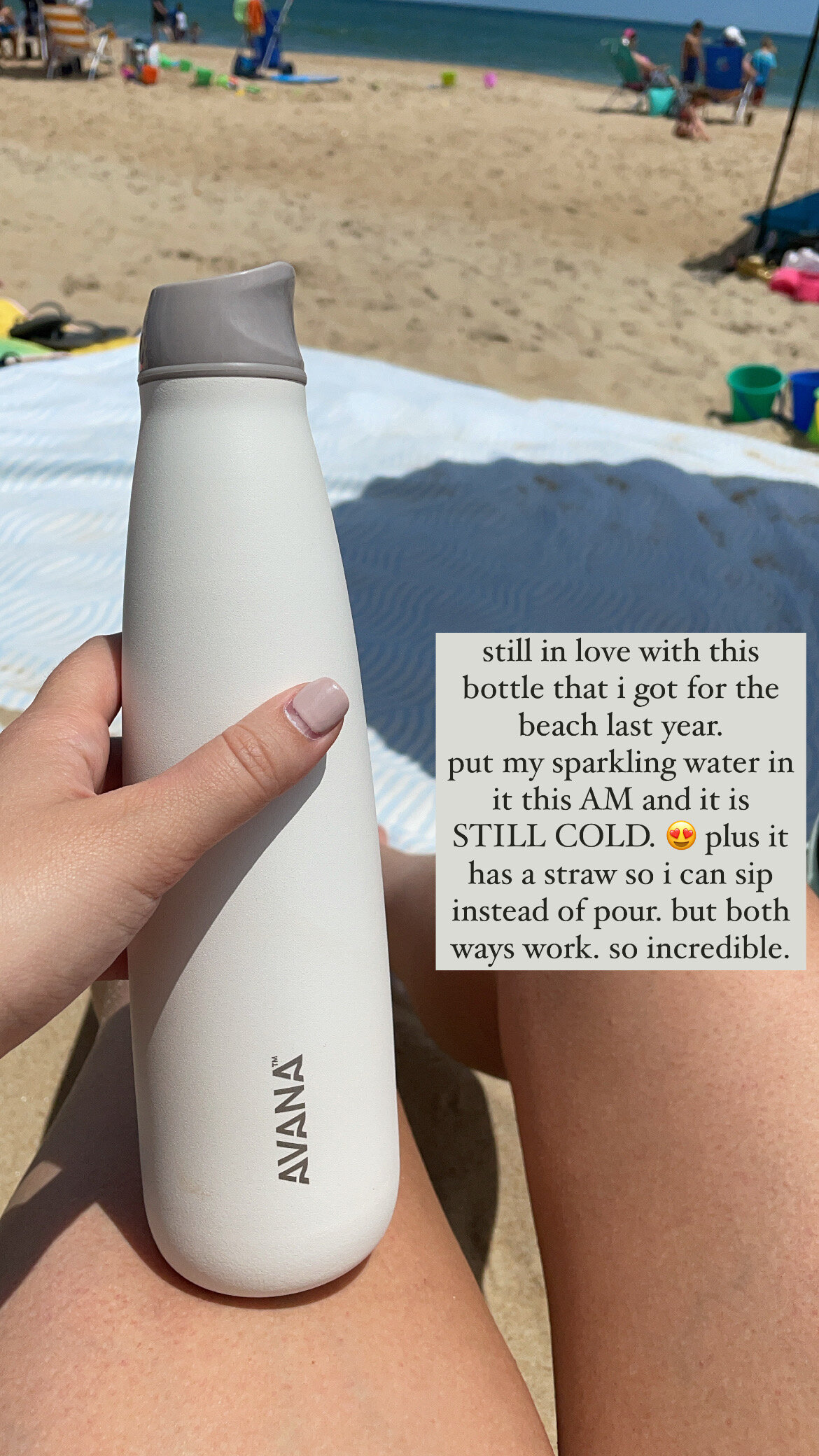   Stainless Steel Water Bottle with Built-In Straw  /  Beach Blanket with Backpack  