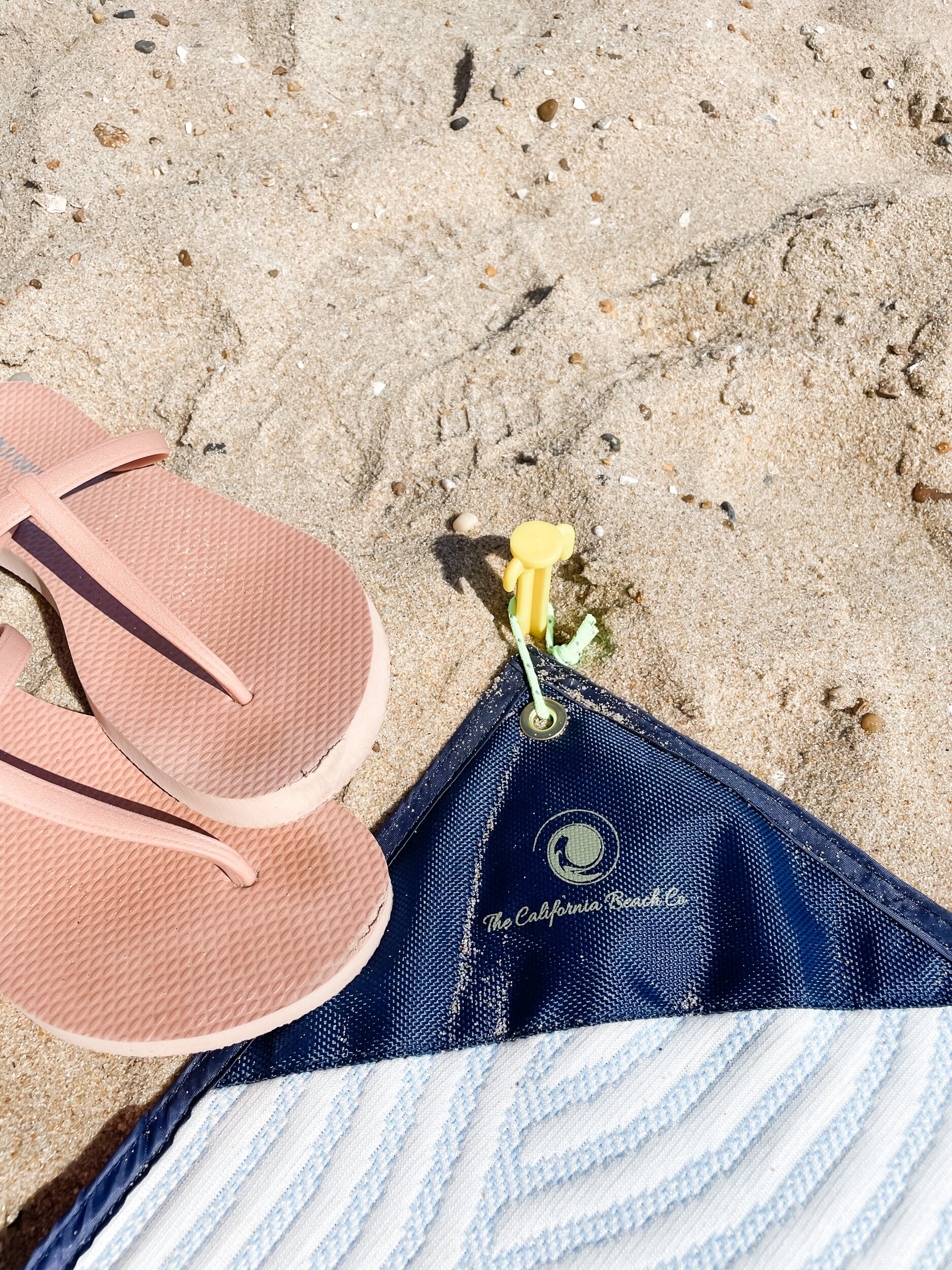   Old Navy | T-Strap Flip Flops  /  Beach Blanket with Backpack  