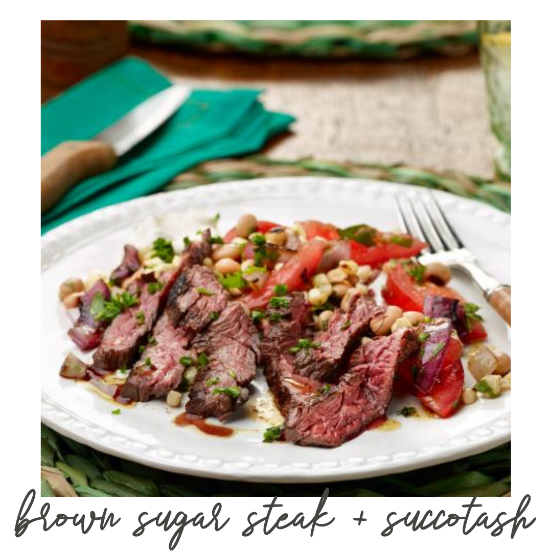 Brown Sugar Skirt Steak with Succotash (Copy)