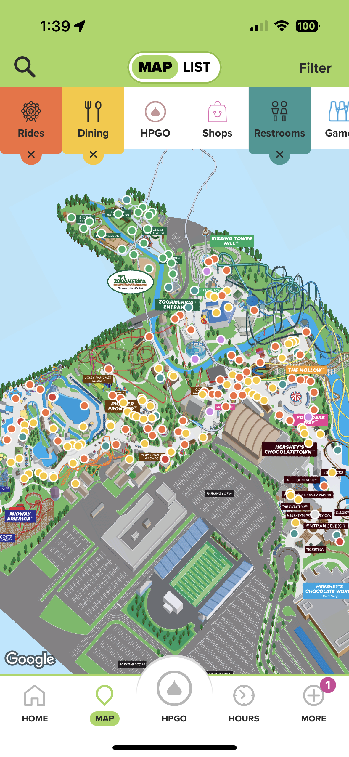 Hersheypark Map
