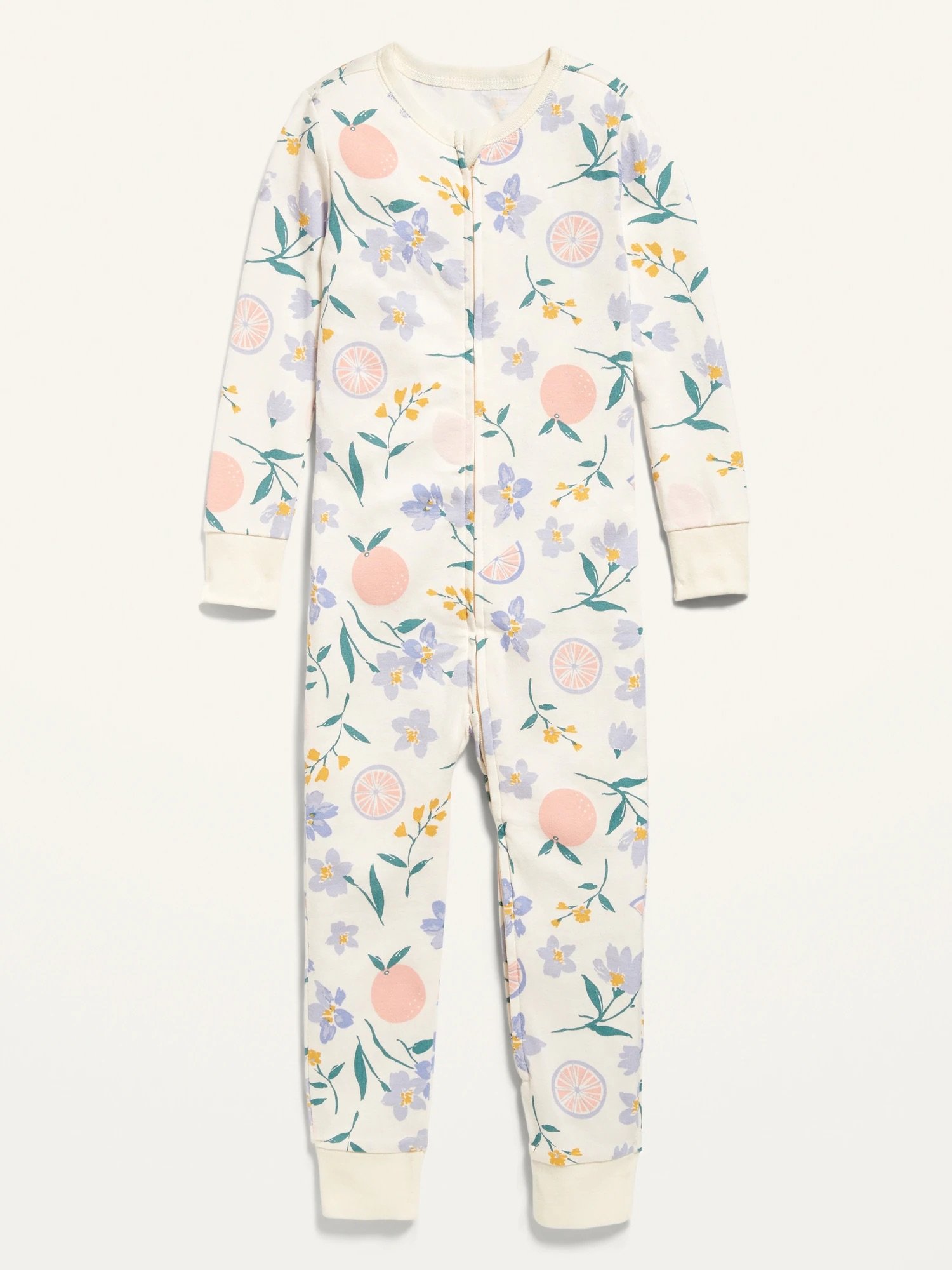 ON Creamy Floral Unisex Snug-Fit 2-Way-Zip Printed Pajama One-Piece for Toddler & Baby.jpeg