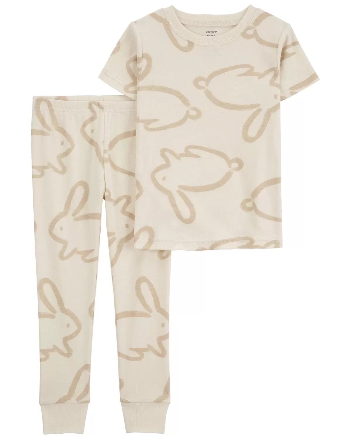 Toddler 2-Piece Bunny Snug Fit Cotton Pajamas Khaki.jpeg