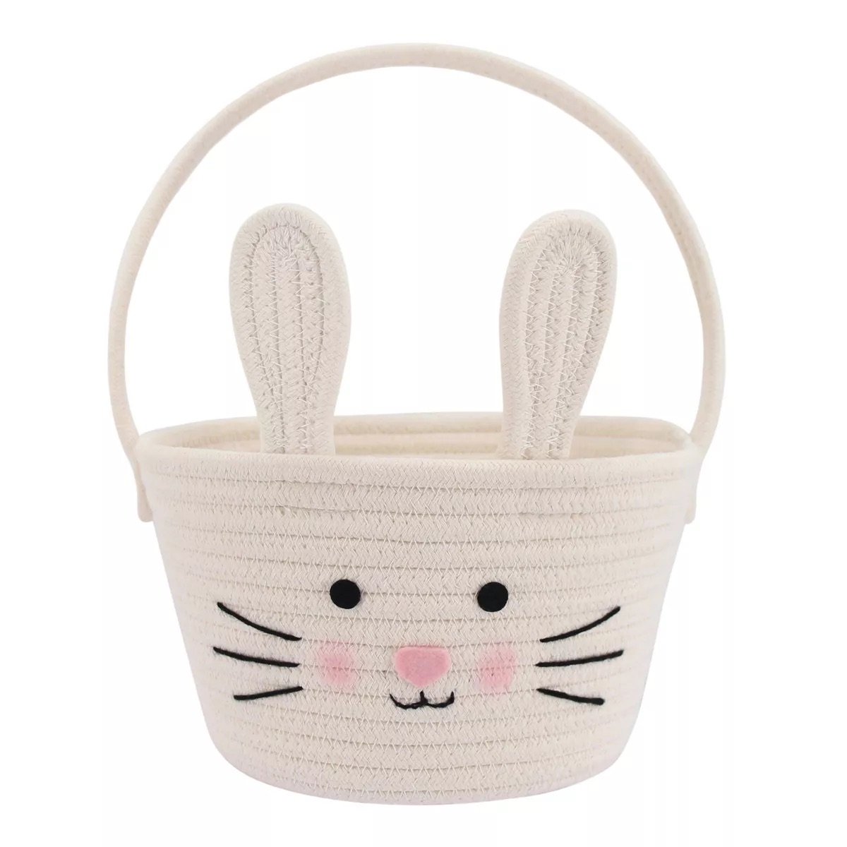 Circular Rope Decorative Easter Basket Bunny White.jpeg