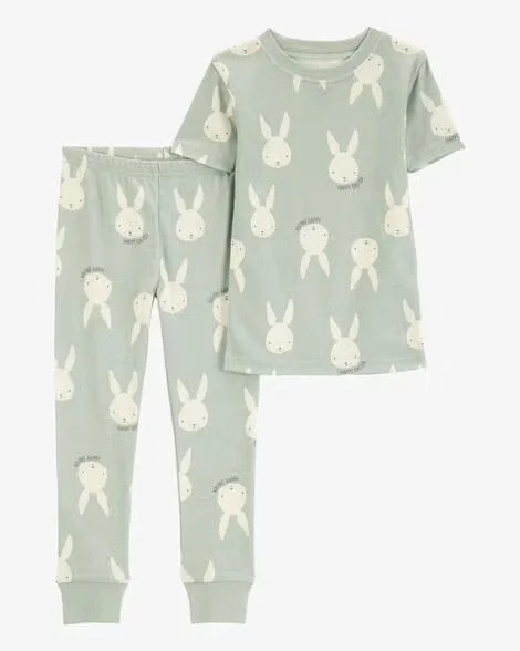 Easter PJs - Carters Toddler Bunny Print Easter Green.jpeg