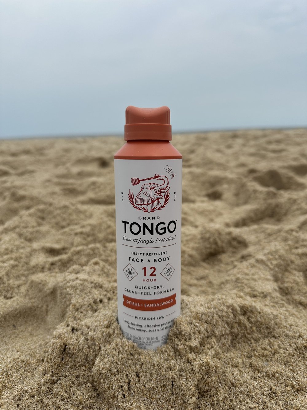 Grand Tongo Bug Spray on the Beach