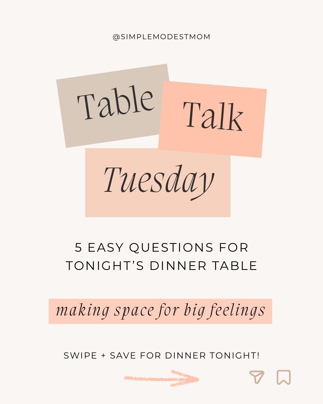 This week&rsquo;s Table Talk Tuesday is all about making space for big feelings 🤍

It can be hard to understand our kids and their big emotions - and even harder for them to know how to share about them. Sometimes the best dinner conversations start