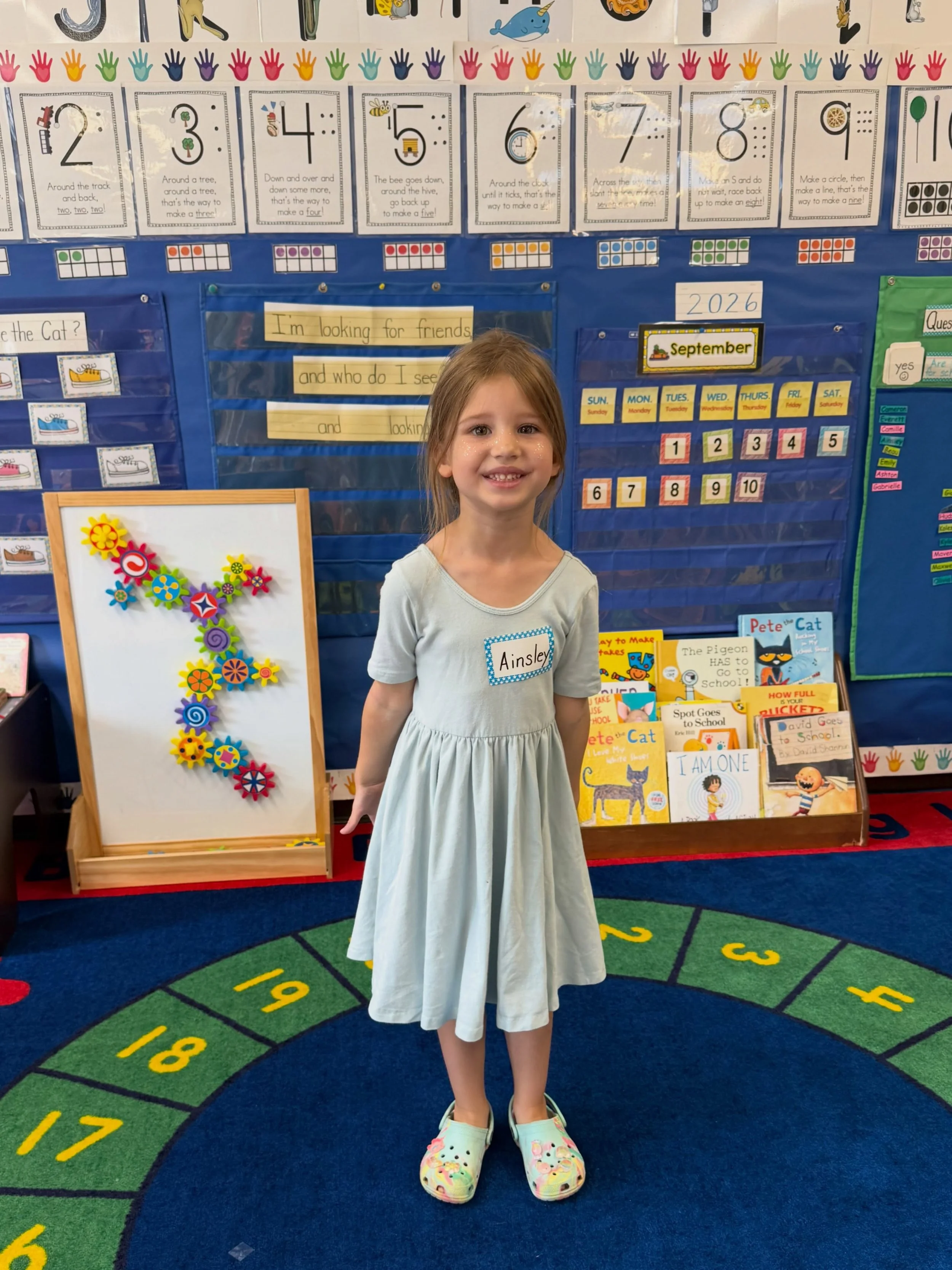 girly pop got to preview her new preschool classroom today &amp; is beyond excited to start on monday! (and so is her mom 😌)