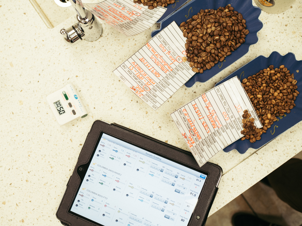 Each coffee is graded based on qualities such as acidity, balance, body, and after-taste. 