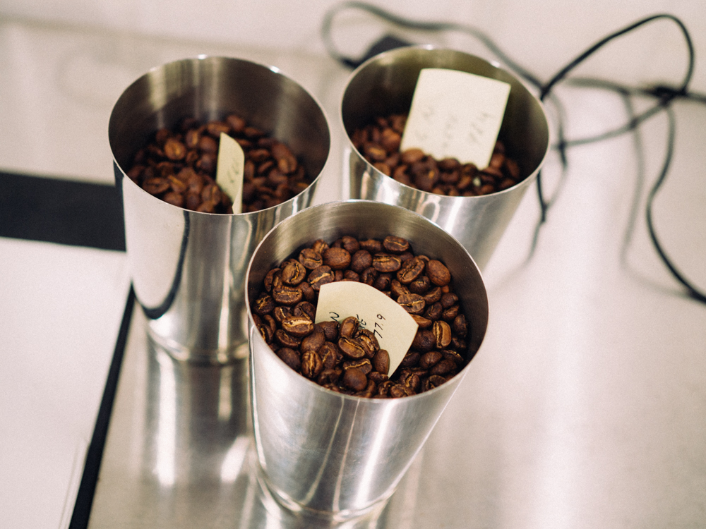  A sample from varying roasting times is taken for tasting.&nbsp; 