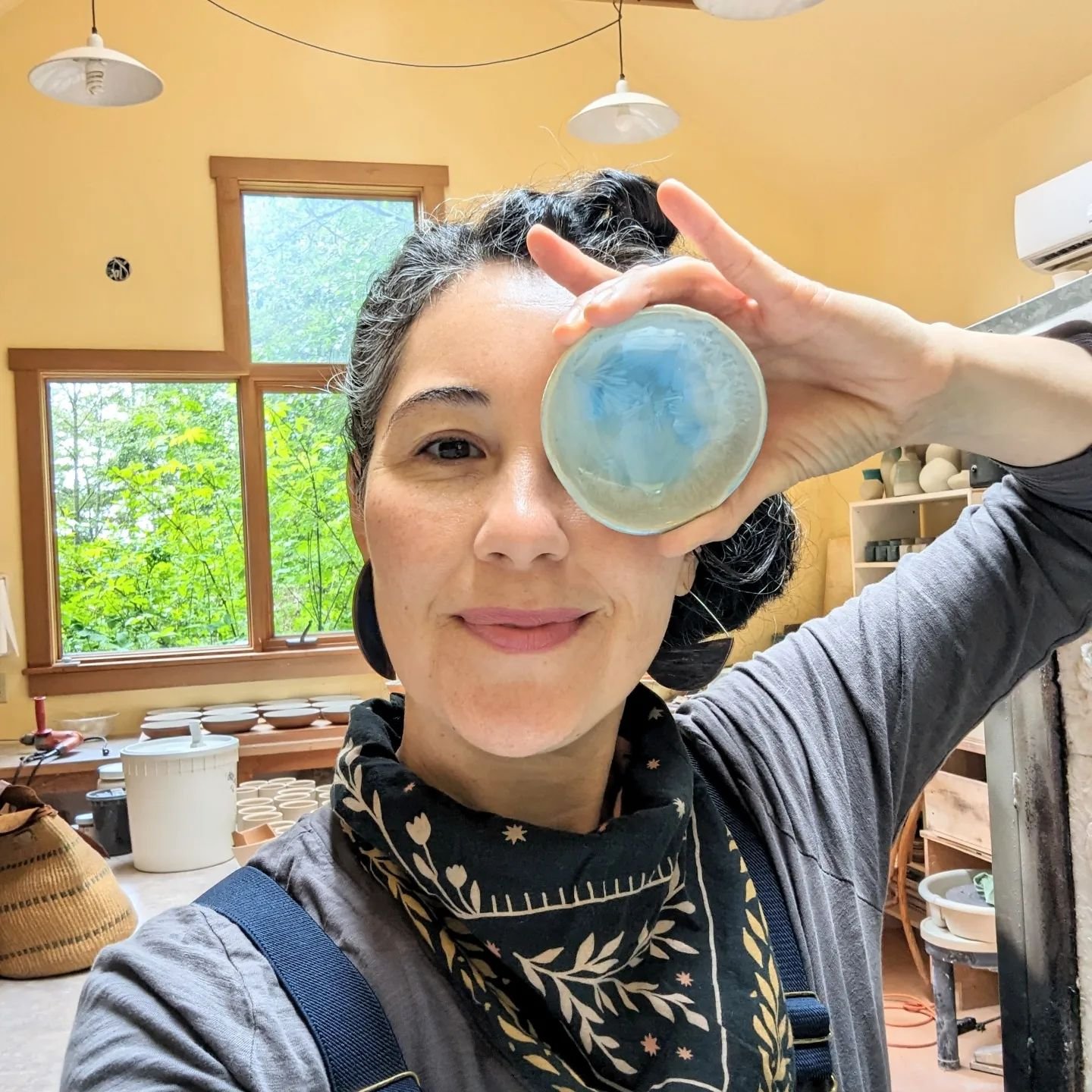Another successful kiln unloading! My cute little crystalline glazed jewelry dishes are now available at @material_wit (Orcas) and @saltyatheartapothecary (Friday Harbor)! I'll also have them at @orcasislandfarmersmarket this Saturday. ✨ (DM me if yo