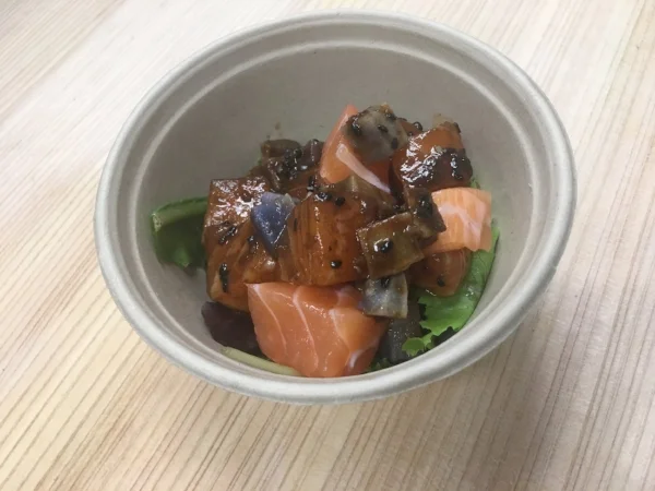 October poke special: Black Garlic Shoyu Poke. Photo only shows poke. This is not a complete bowl with base or sides.