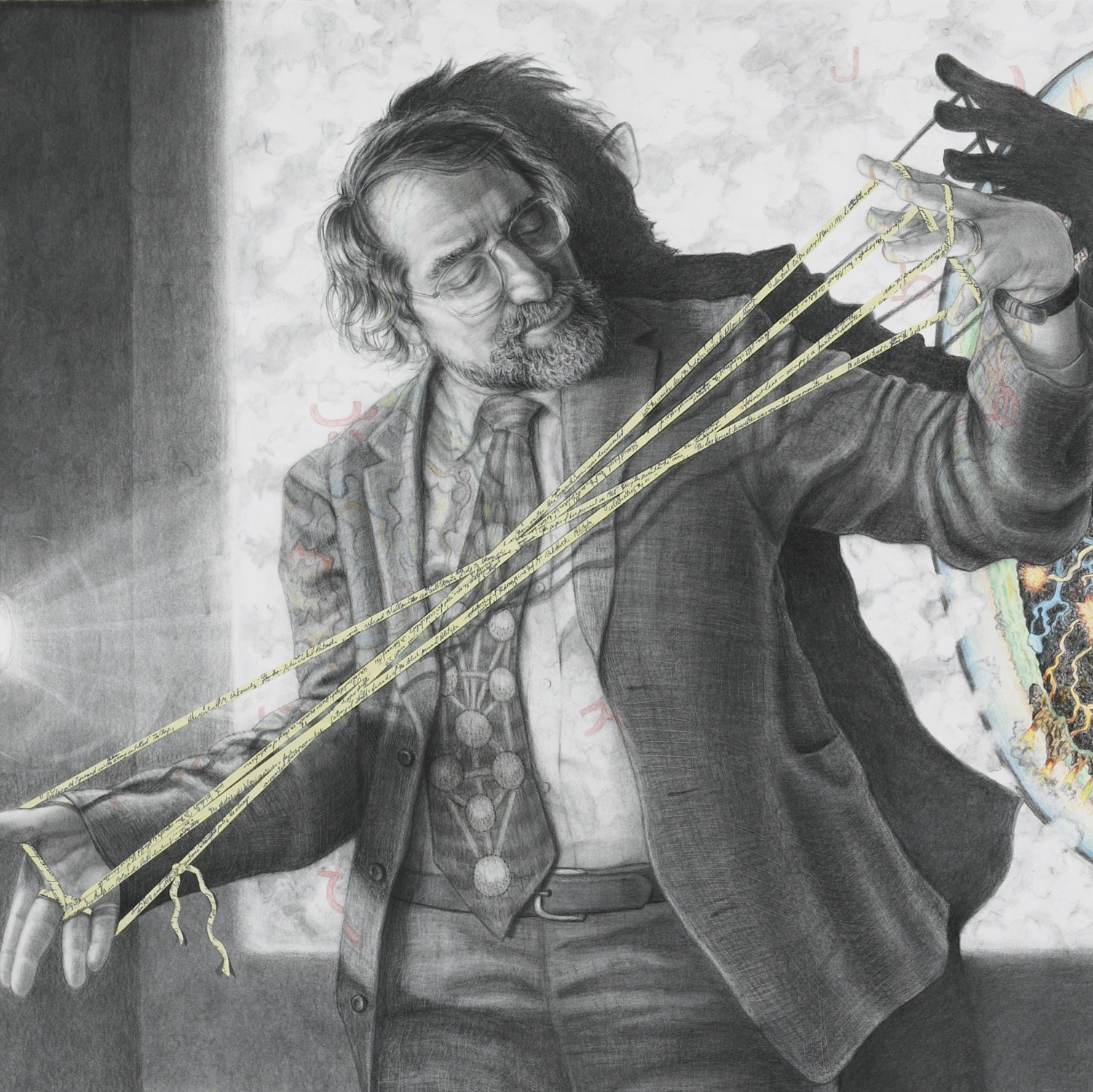 Drawing of Lawrence Weschler by Riva Lehrer