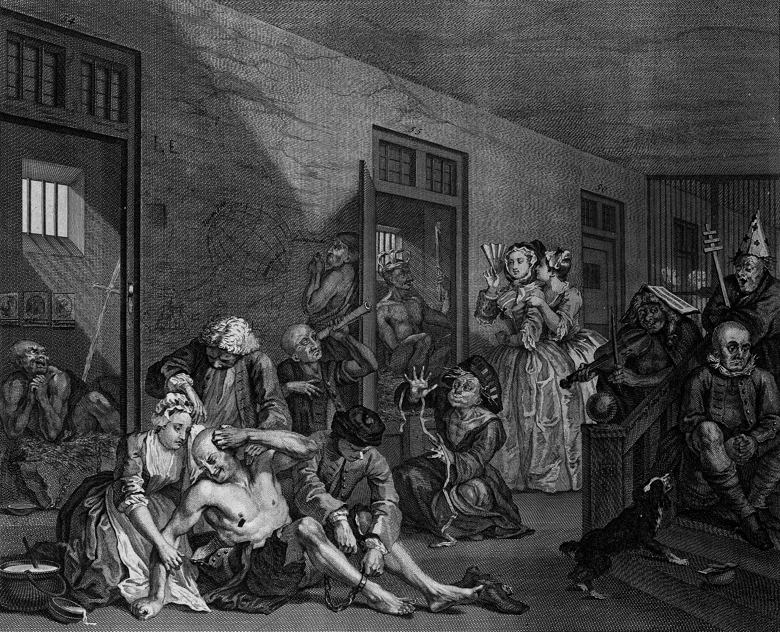 William Hogarth's A Rake’s Progress (Plate VIII), 1734-5. Creative Commons.