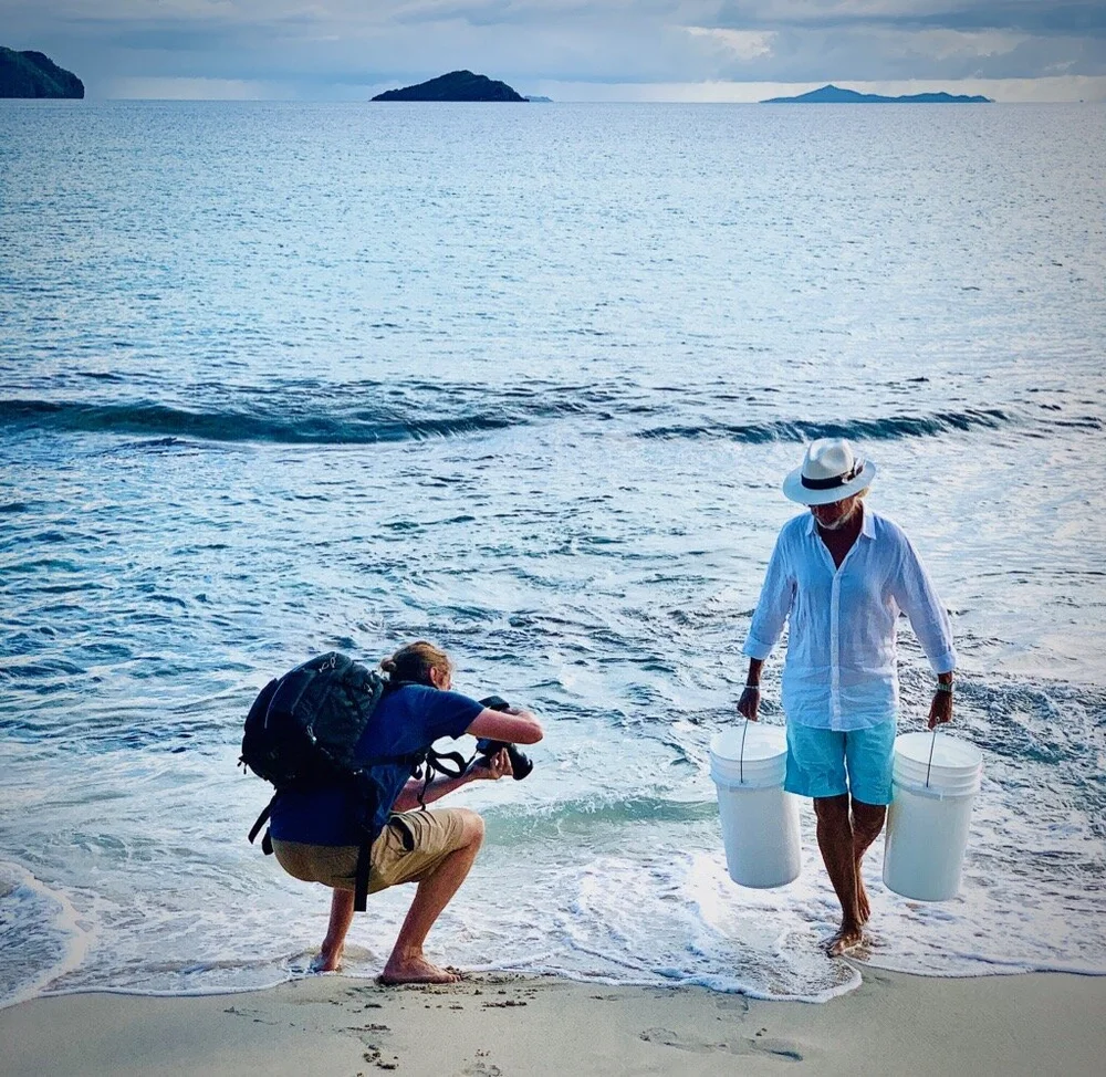 Chris taking photos of sea water collection