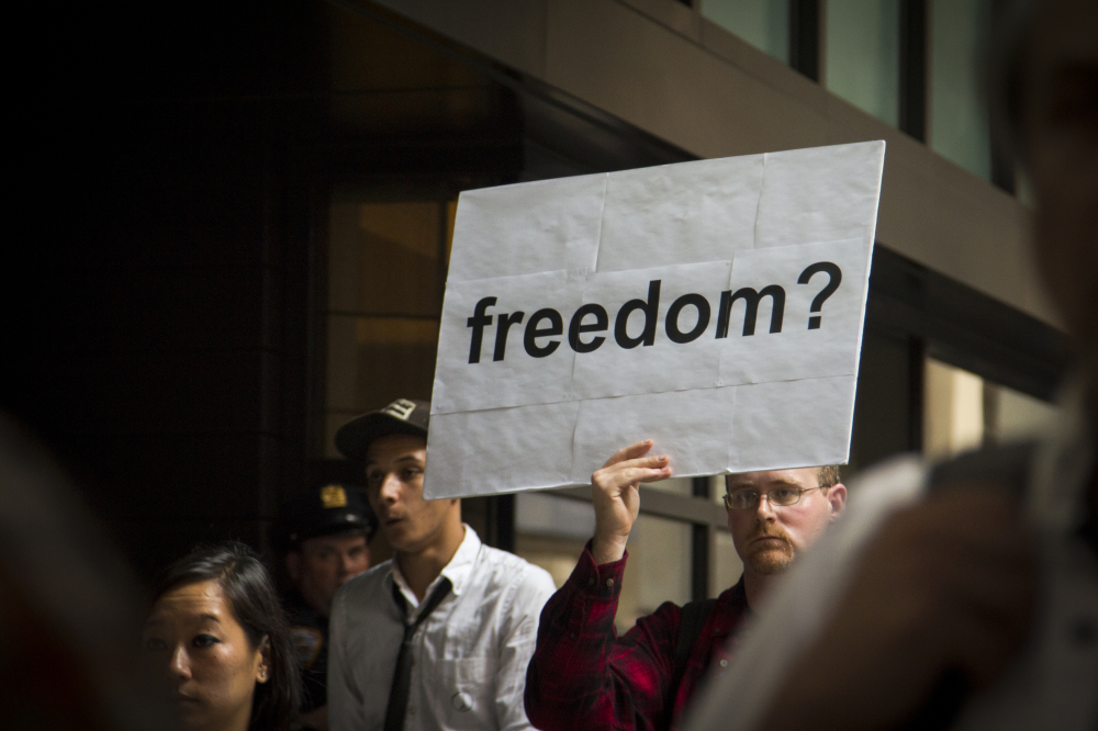  7 Sept. 2012: Occupy Wall Street protesters return to Zuccoti Park. 