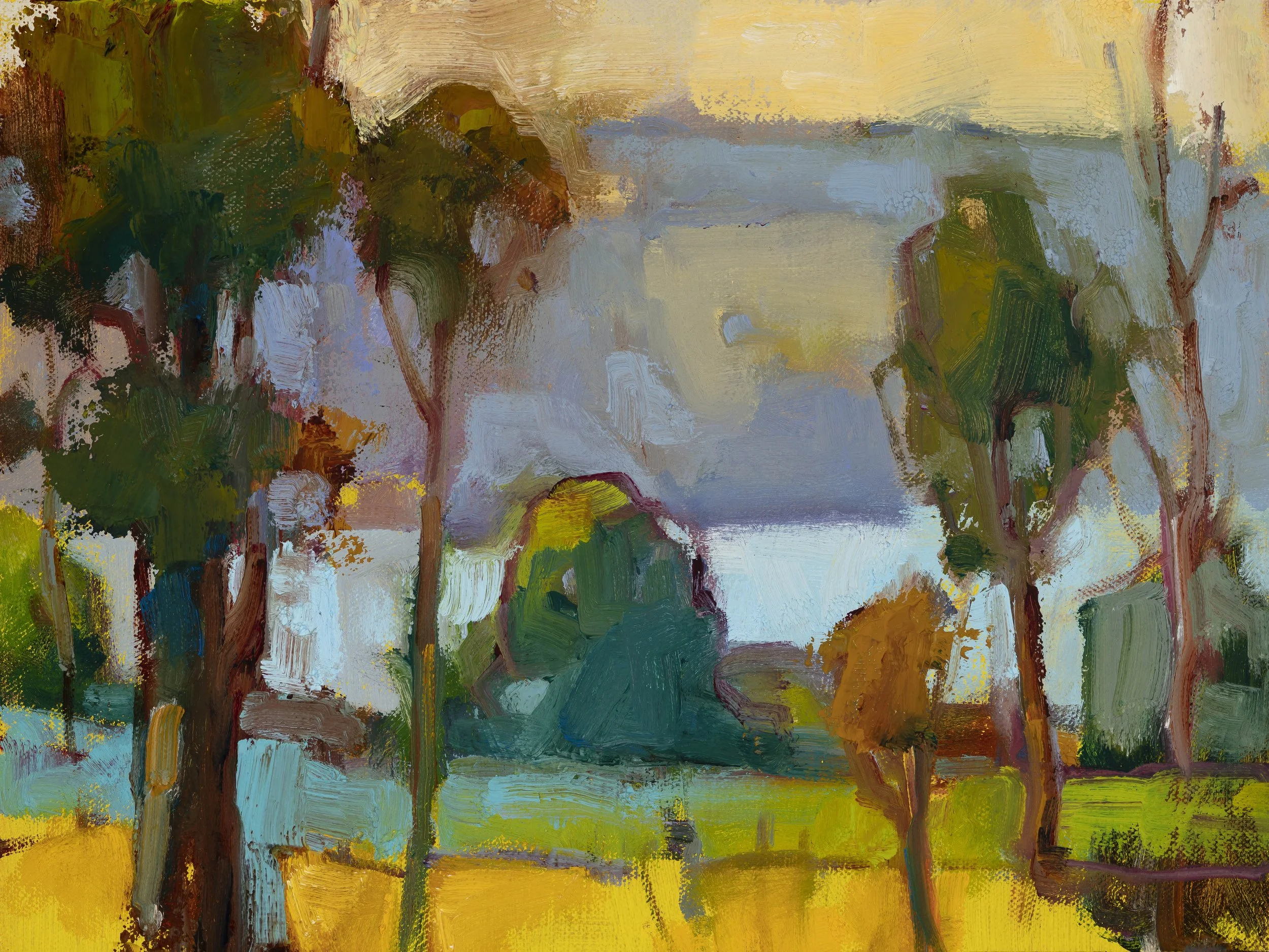“On The Way Home” , oil on canvas panel , 9” x 12”  2024