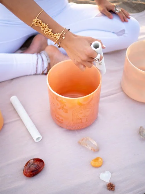 Crystal singing bowls