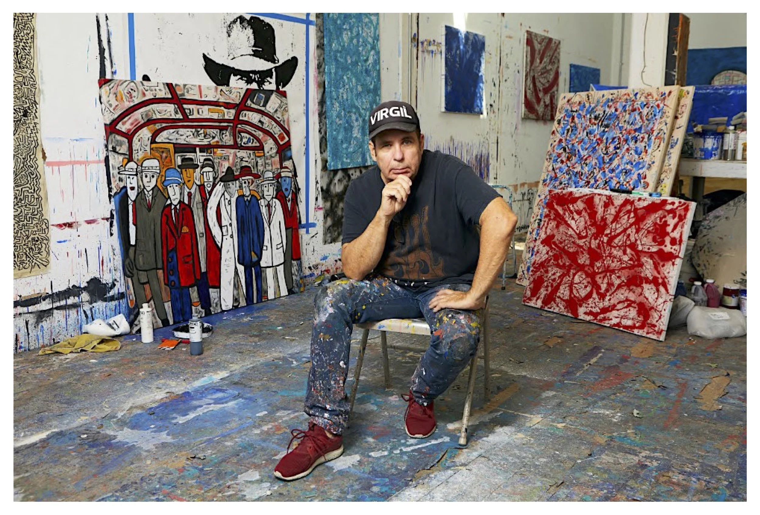 Artist Johan Wahlstrom in his studio.
