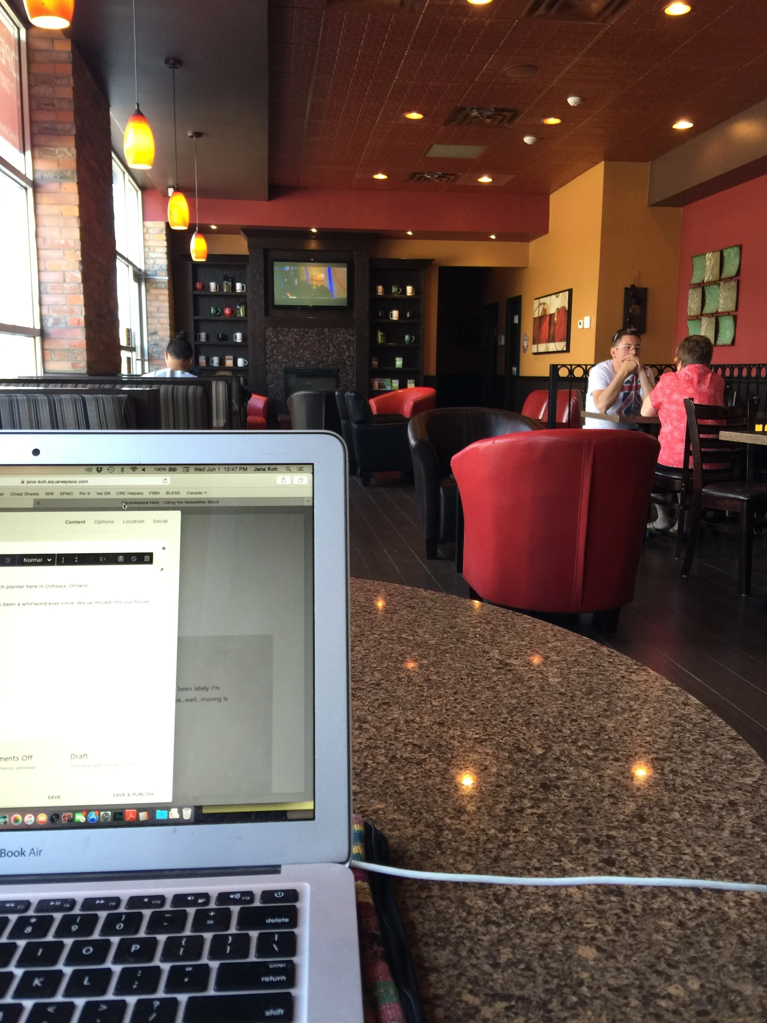 My view as I write at Coffee Culture