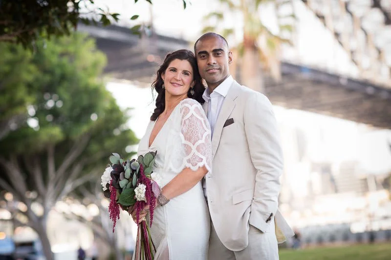 Wedding photoshoot at the Sydney Harbour Bridge