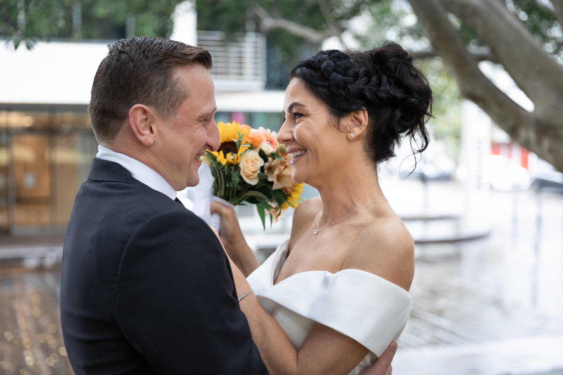 Wedding Day First Look at Pyrmont Registry NSW