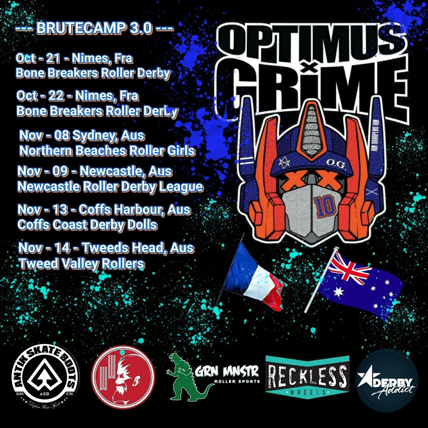 Optimus Grime Bootcamp 3.0 AUS Tour