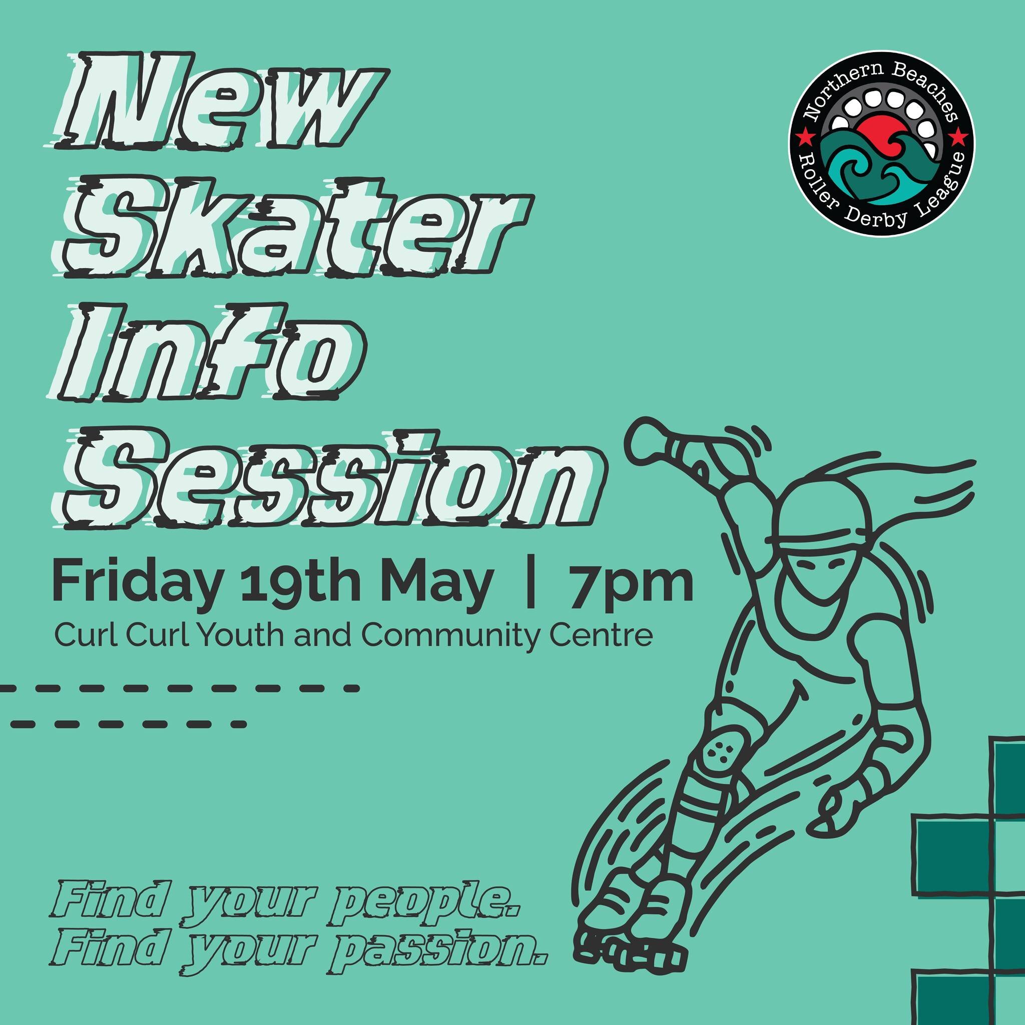 🚨TOMORROW🚨 We're looking for some awesome new skatey-friends! Our New Skater Info Session is coming up on Friday 19th May, and we'd love to meet you! Check out our facebook event for all the info. 
.
.
#rollerskating #rollerskatepractice #rollerder