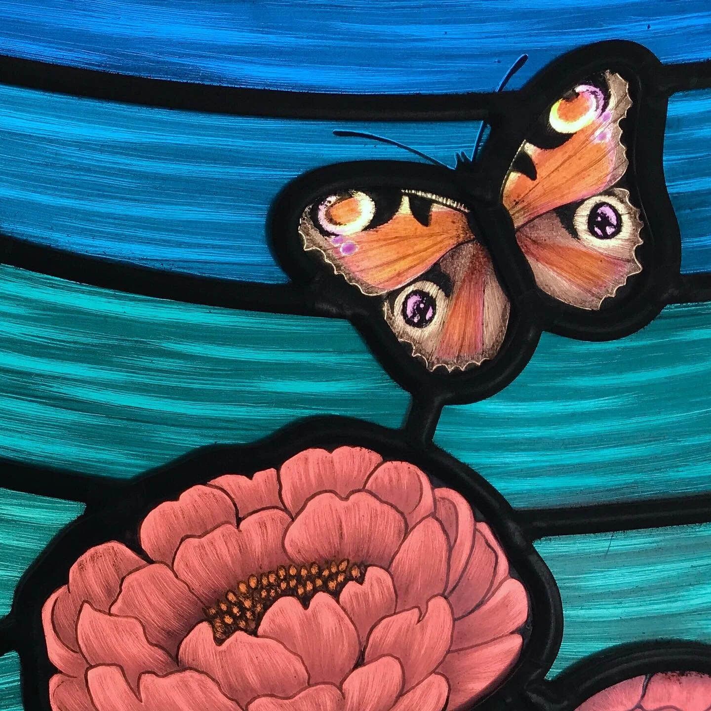 Working on samples for a project I can&rsquo;t share yet, so in the meantime here&rsquo;s another detail shot of one of my favourite projects from 2020. 

I lost count how many firings the peacock butterfly had in the kiln, but I&rsquo;m guessing abo