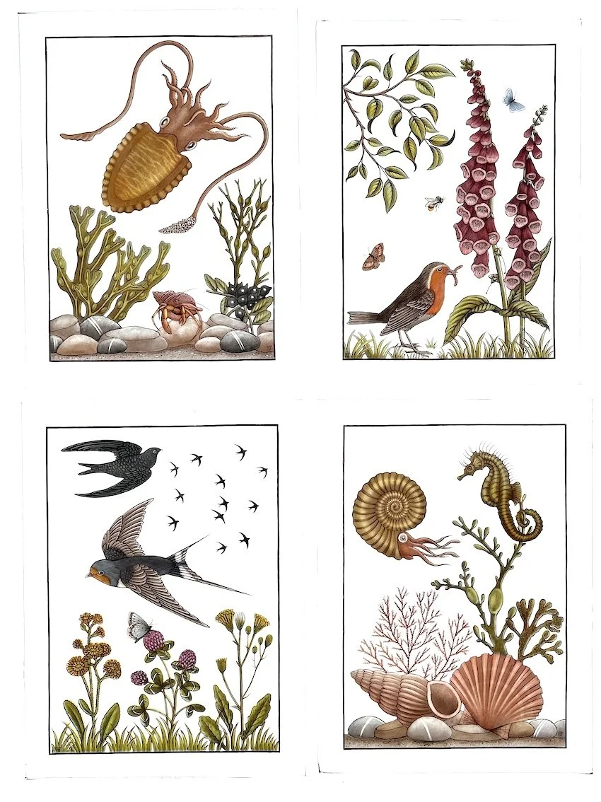 Set of 4 Nature Themed Windows
