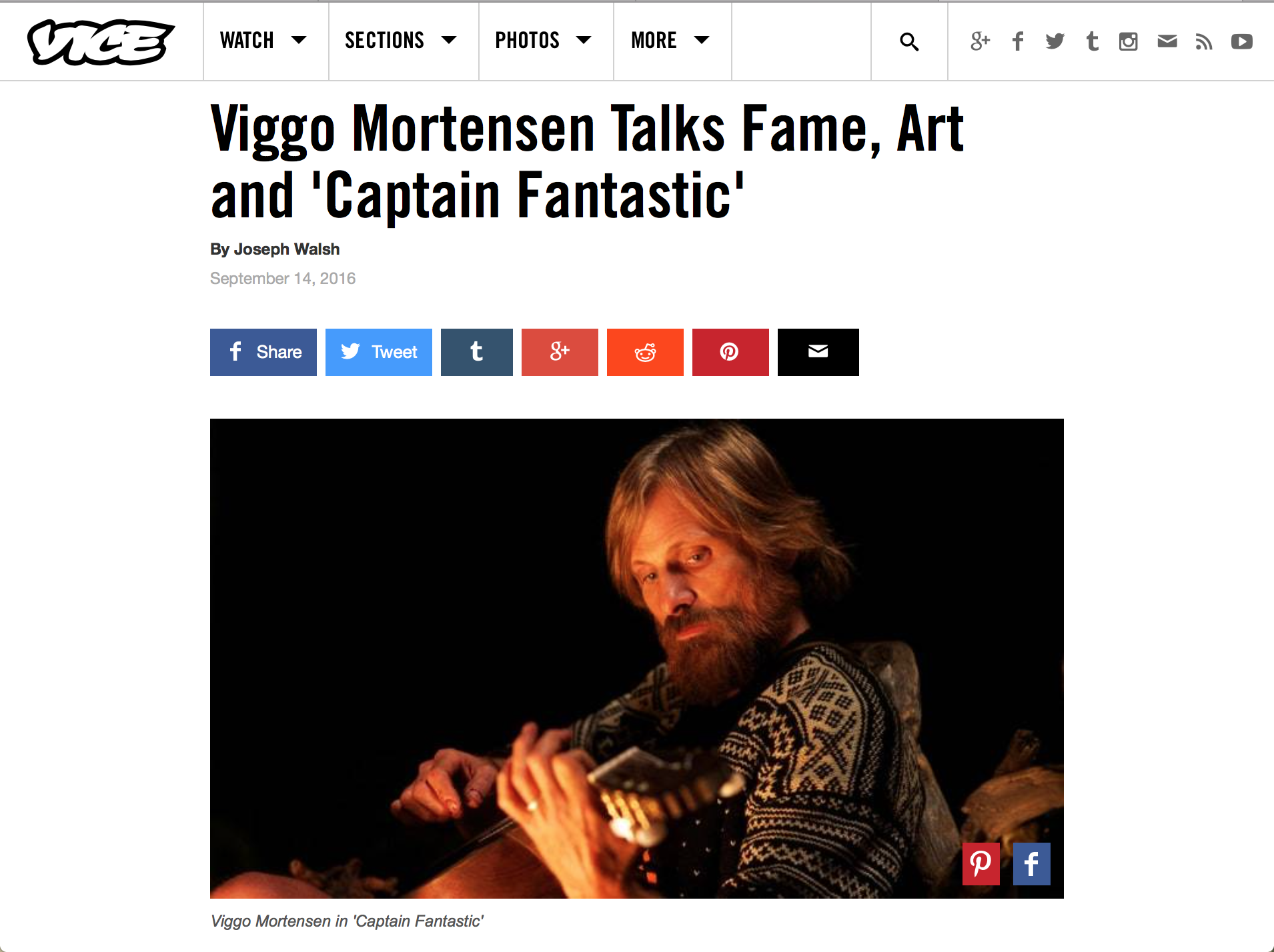 Viggo Mortensen Talks Fame, Art and 'Captain Fantastic'
